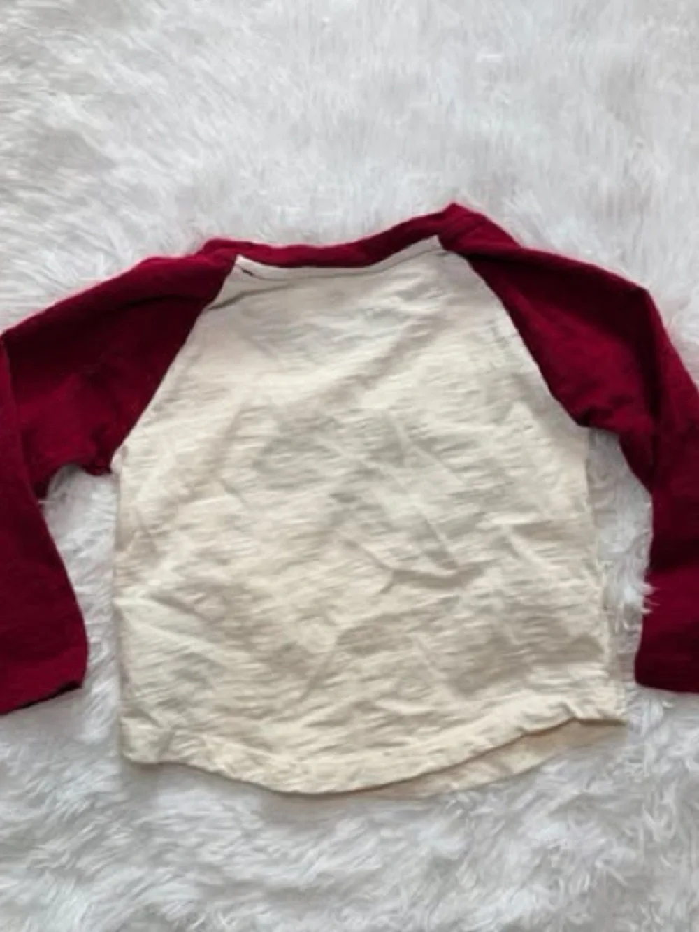 Baby Gap Loved Graphic Raglan Long Sleeve Tee 18-24M Toddler Girl Red Cream